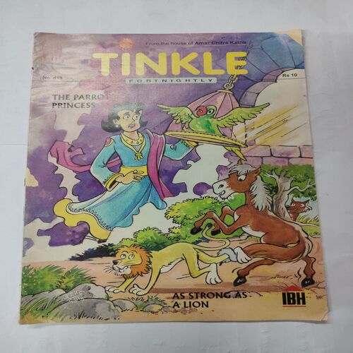 Tinkle No. 419 . ( The Parrot Princess And As Strong As A Lion ).